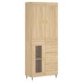 vidaXL Vysoká skrinka dub sonoma 69,5x34x180 cm spracované drevo