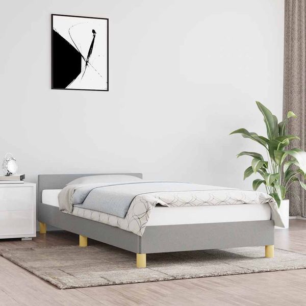 vidaXL Posteľ bez matraca bledosivý 80x200 cm látka