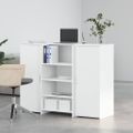vidaXL Recepčný pult biely 135x50x103,5 cm, umelé drevo