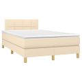 vidaXL Boxspring posteľ s matracom krémový 120x200 cm látka