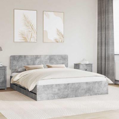 vidaXL Rám postele Betónovo Sivá 180 x 200 cm Konštruované drevo
