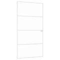 vidaXL Interiérové dvere biele 102x201,5 cm tvrdené sklo a hliník úzke