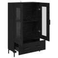 vidaXL Highboard Čierny dub 69,5 x 31 x 115 cm Kompozitné drevo