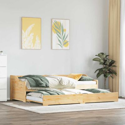 vidaXL Denná posteľ s výsuvným lôžkom bez matraca IRUN 90x200 cm