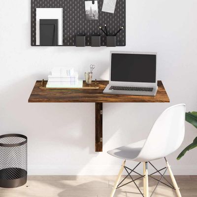 vidaXL Skladací nástenný stôl dymový dub 100x60x56 cm spracované drevo