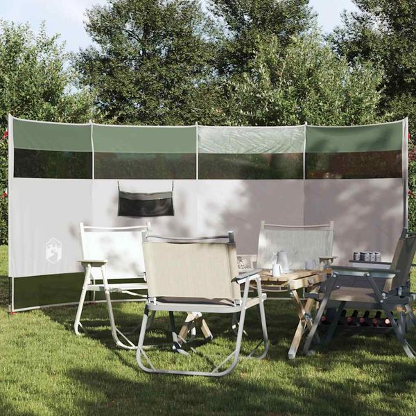 vidaXL Kempingový vetrolam zelený 366x152x152 cm vodeodolný