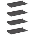 vidaXL Závesná polica 4 ks Čierny 40 x 18 x 2,5 cm Oceľ