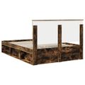 vidaXL Rám postele Dymová dub 140 x 190 cm Masívne borovicové drevo
