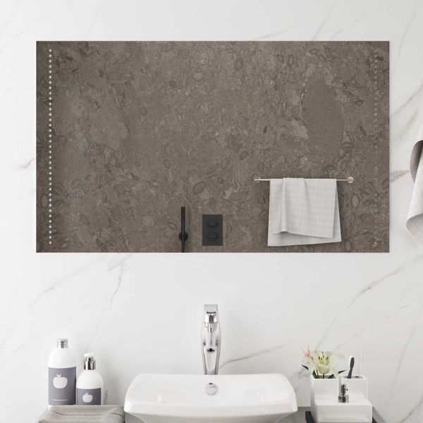 vidaXL Zrkadlo do kúpeľne s LED Priehľadná 100 x 60 cm tvrdené sklo