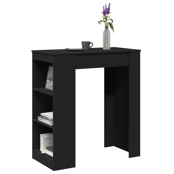 vidaXL Barový stôl a police čierny 95x47x103,5 cm kompozitné drevo