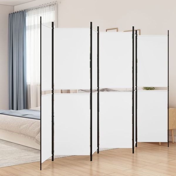 vidaXL 6-panelový paraván biely 300x200 cm látkový