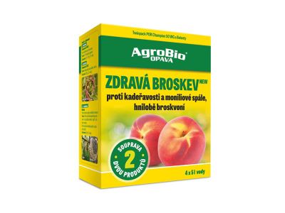 Prípravok proti kučeravosti, monilióvej spále a hnilobe broskýň AGROBIO Zdravá Broskyňa New