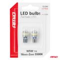 LED žiarovky CANBUS T10 W5W 16SMD 2SMD 3014 3030 Biele 12V 24V AMiO-04260