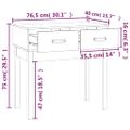 vidaXL Konzolový stolík biely 76,5x40x75 cm masívne borovicové drevo