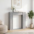 vidaXL Rám krbu Sivý Sonoma 100 x 20 x 100 cm Kompozitné drevo