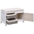 vidaXL Lavička do chodby biela 70x33,5x45 cm paulownia drevo