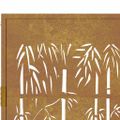 vidaXL Záhradná brána 100x75 cm, corten oceľ, bambusový dizajn