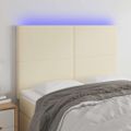 vidaXL Čelo postele krémové 144x5x118/128 cm umelá koža