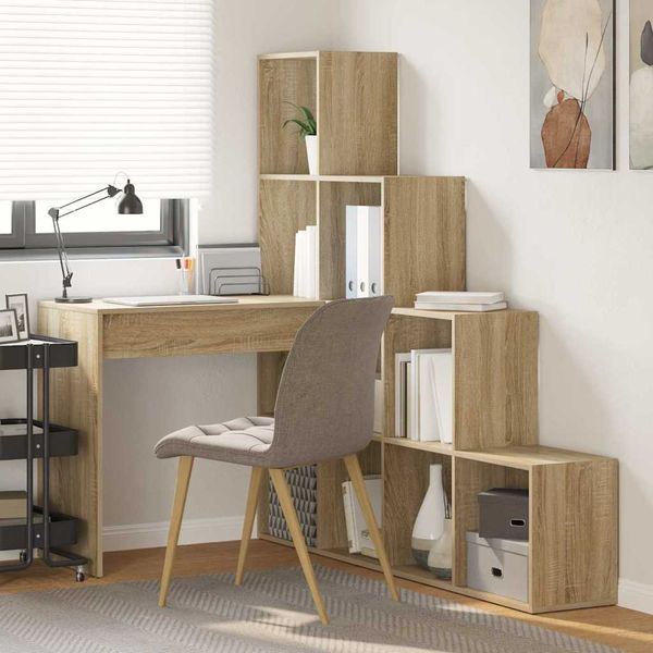 vidaXL Rohový stôl s poličkou Sonoma dub 101,5 x 149,5 x 149,5 cm