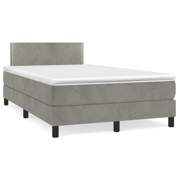 vidaXL Boxspring posteľ s matracom bledosivá 120x190 cm zamat