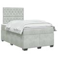 vidaXL Posteľ boxspring s matracom Svetlosivá 120 x 190 cm Zamat