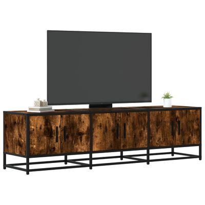vidaXL TV skrinka dymový dub 150x35x41 cm kompozitné drevo a kov