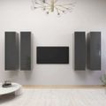 vidaXL TV skrinky 4 ks lesklé sivé 30,5x30x110 cm drevotrieska