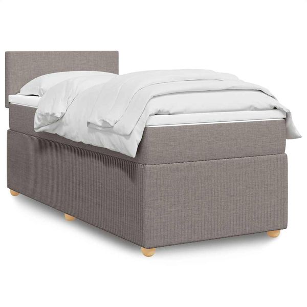 vidaXL Posteľný rám boxsping s matracom sivohnedý 80x200 cm látka
