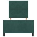 vidaXL Posteľ s pružinovým rámom Tmavozelená 90 x 190 cm Zamat