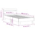 vidaXL Posteľný rám bez matraca s čelom hnedý dub 90x200 cm