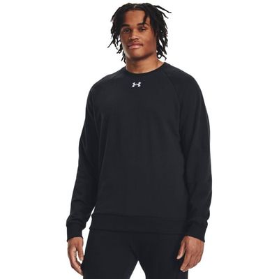 Mikina UA Rival Fleece Crew Black - Under Armour, veľkosť XXL, veľkosť oblečenia XXL