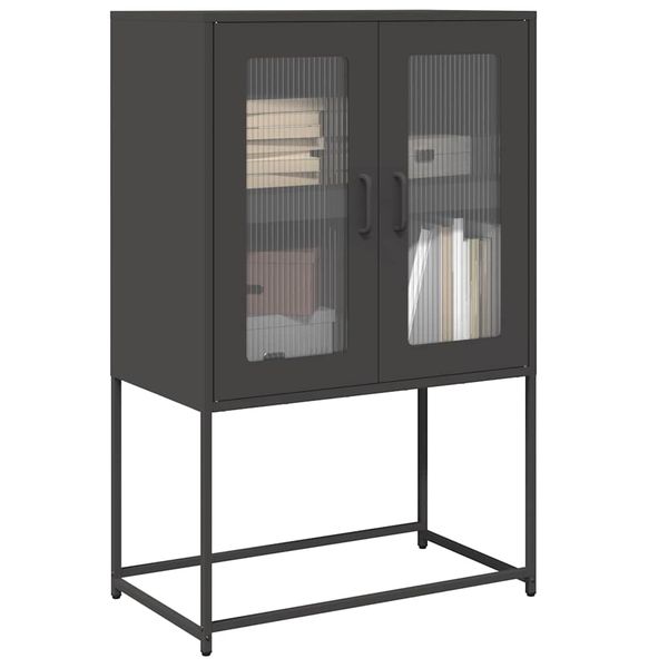 vidaXL Highboard Black 68x39x107 cm Oceľ