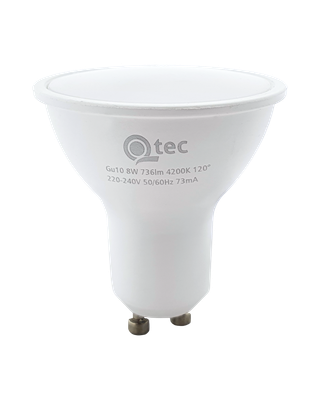 LED žiarovka Qtec 8W GU10 736lm neutrálna biela