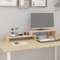 vidaXL Stojan na monitor (52-101)x22x14 cm masívna borovica