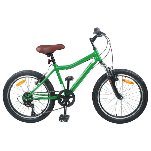 vidaXL Detské Kolo 20 Palcov 6-Speed pre vek 6-11 rokov Zelená