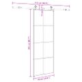 vidaXL Posuvné dvere s kovaním čierne 76x205 cm ESG sklo