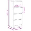 vidaXL Komoda biela 37,5x35x99 cm spracované drevo