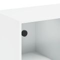 vidaXL Knižnica s dvierkami biela 136x37x142 cm kompozitné drevo
