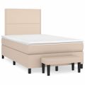 vidaXL Boxspring posteľ+matrac, kapučínová 120x190cm, umelá koža