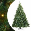 vidaXL Umelý vianočný stromček s 300 LED-i Zelená 210 cm PE a PVC