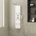 vidaXL Sprchový panel zo skla 25x47,5x130 cm biely