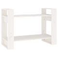 vidaXL Knižnica/deliaca stena biela 80x35x56,5 cm masívna borovica