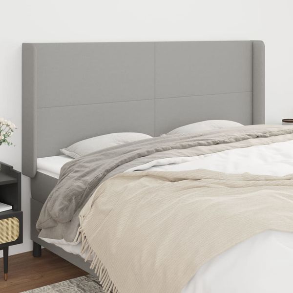 vidaXL Čelo postele so záhybmi bledosivé 163x16x118/128 cm látka