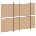 vidaXL 6-panelový paraván Béžová 300 x 220 cm Látka
