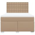 vidaXL Boxspring posteľ s matracom kapučínová 160x200 cm umelá koža