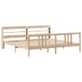 vidaXL Posteľný rám s čelom 200x200 cm masívna borovica