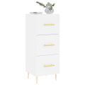 vidaXL Komoda biela 34,5x34x90 cm spracované drevo