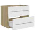 vidaXL Skrinka pod umývadlo biela+sonoma 60x38,5x48cm kompozitné drevo