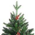 vidaXL Umelý skladací vianočný stromček s červenými bobuľami 120 cm
