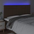 vidaXL Čelo postele s LED tmavohendé 160x5x118/128 cm látka